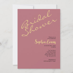 Minimalistisches und einfaches Gold Rose Gold Brau Einladung