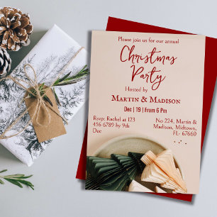 Minimalistisches und elegantes Weihnachtsfest-Part Einladung