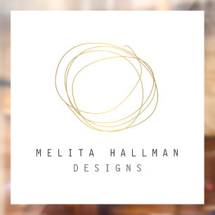Minimalistisches und modernes Gold-Designer-Skizze Fensteraufkleber