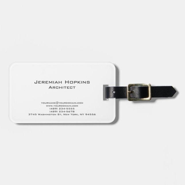 Minimalistisches Unternehmen für Schlichte Archite Gepäckanhänger (Vorderseite horizontal)