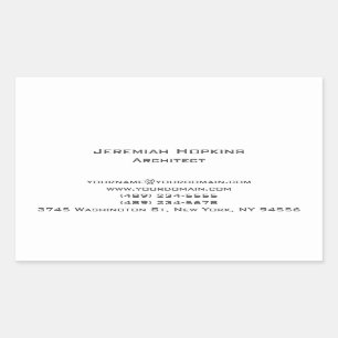 Minimalistisches Unternehmen für Schlichte Archite Rechteckiger Aufkleber