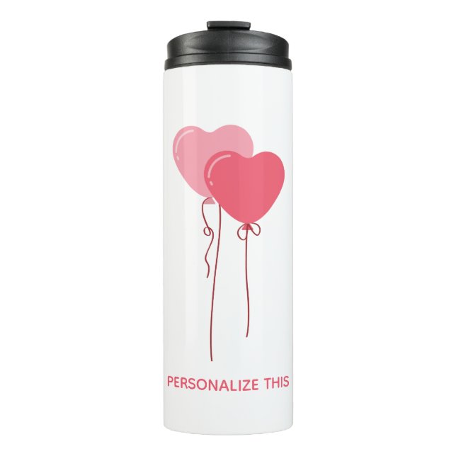 Minimalistisches Valentine mit eigener Marke Thermosbecher (Vorderseite)