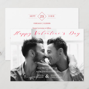 Minimalistisches Valentinstag-Foto Hochzeit Save The Date