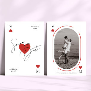 Minimalistisches Vegas Casino Kartenspiel Hochzeit Save The Date
