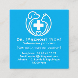 Minimalistisches Veterinär-Logo Professional Quadratische Visitenkarte