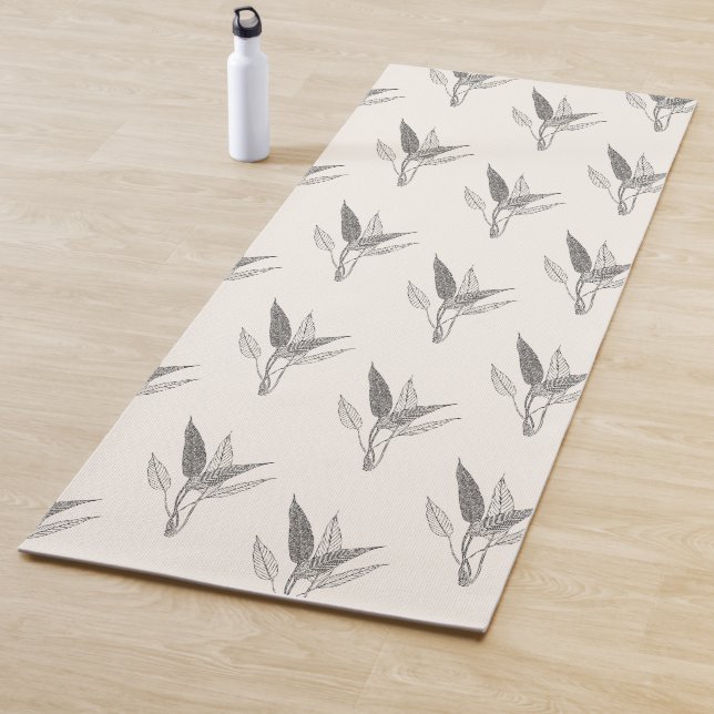 Minimalistisches Vintages botanisches Boho-Naturde Yogamatte (Beispiel)