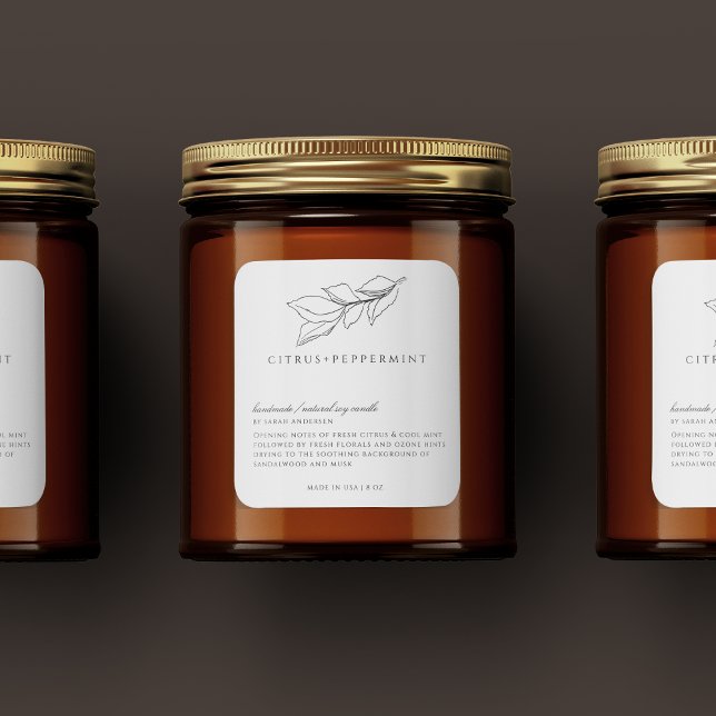 Minimalistisches Vintages Kerzensiegel Quadratischer Aufkleber (Von Creator hochgeladen)