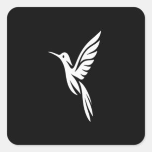 Minimalistisches Vogel-T-Shirt für Verandakolibril Quadratischer Aufkleber