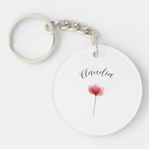 Minimalistisches Wasserfarben-Botanik-Blumen-Trend Schlüsselanhänger