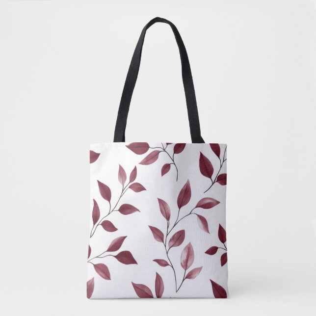 Minimalistisches Wasserfarbenleaf Totbeutel Tasche (Vorderseite)