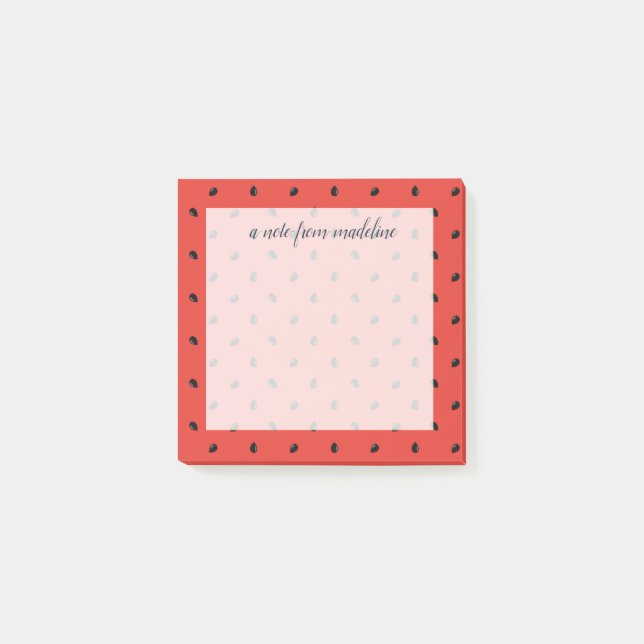 Minimalistisches Wassermelone-Samen-Muster Post-it Klebezettel (Vorderseite)