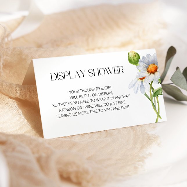 Minimalistisches Watercolol Daisy Display Dusche Begleitkarte (Von Creator hochgeladen)