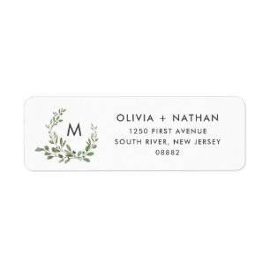 Minimalistisches Wedding Monogramm des Laub- 