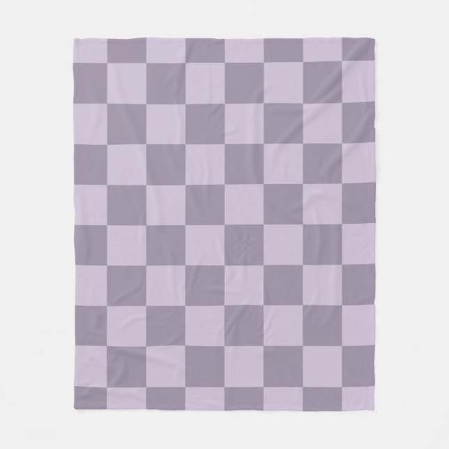 Minimalistisches, weiches Lavendel-Karomuster  Fleecedecke (Vorderseite)