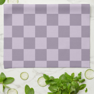 Minimalistisches, weiches Lavendel-Karomuster  Geschirrtuch