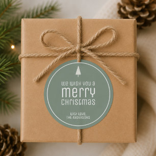 Minimalistisches Weihnachten Benutzerdefiniert Hel Runder Aufkleber