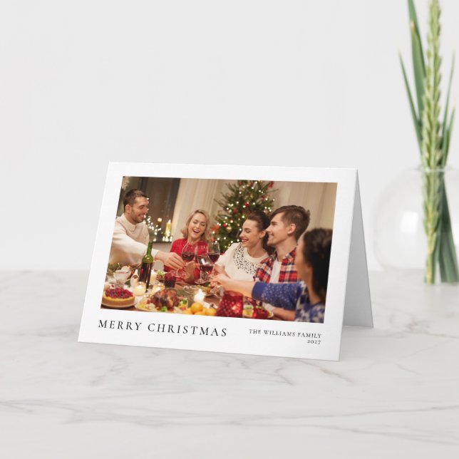 Minimalistisches Weihnachten Einfaches Modernes Fo Karte (Vorderseite)