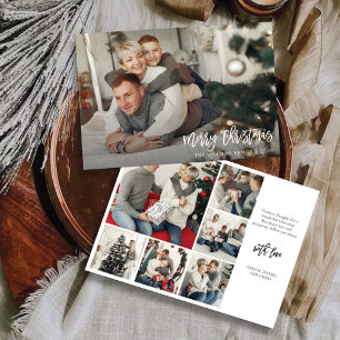 Minimalistisches Weihnachten mit Fotokarte Einladung