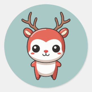 Minimalistisches Weihnachts Niedlich Baby Rudolph  Runder Aufkleber
