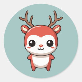 Minimalistisches Weihnachts Niedlich Baby Rudolph  Runder Aufkleber