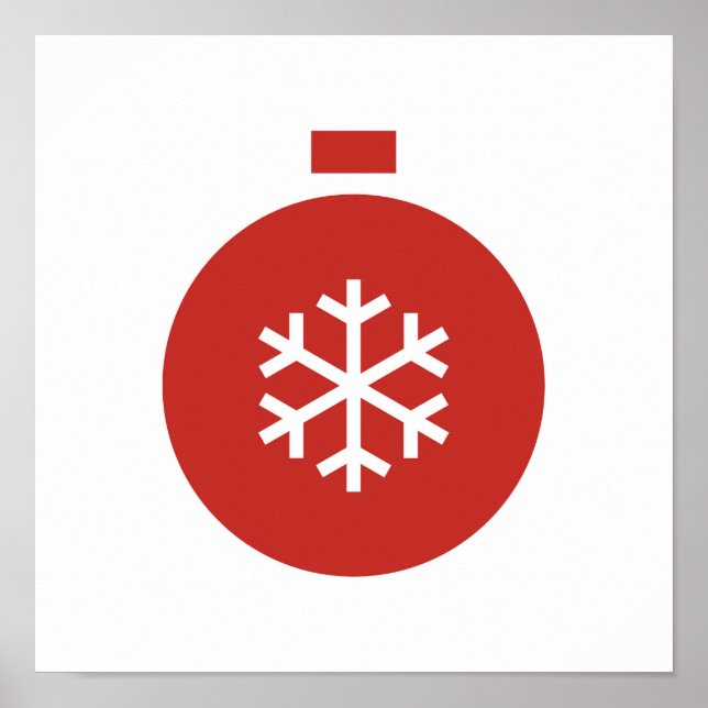 Minimalistisches Weihnachtsballen-Poster Poster (Vorne)