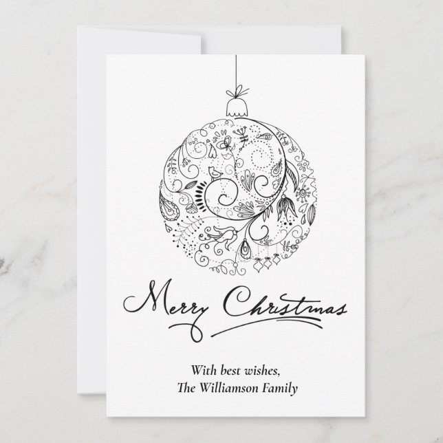 Minimalistisches Weihnachtsbauble Feiertagskarte (Vorderseite)