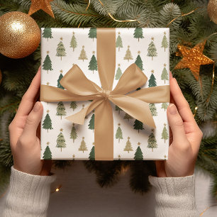 Minimalistisches Weihnachtsbaummuster Geschenkpapier