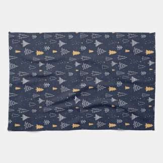 Minimalistisches Weihnachtsbaummuster Geschirrtuch