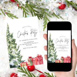 Minimalistisches Weihnachtsfest Boho Festessen Wei Einladung