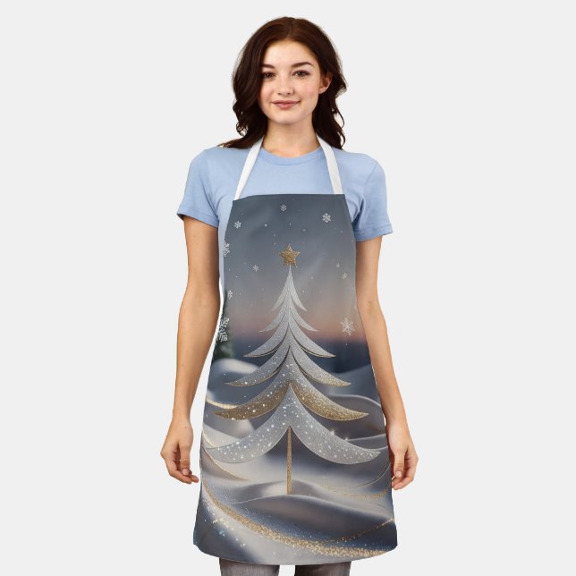 Minimalistisches Weihnachtsfest - Elegante Küche Schürze (Getragen)