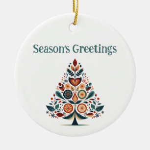 Minimalistisches Weihnachtsfest in individueller F Keramik Ornament