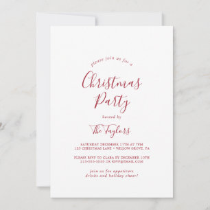 Minimalistisches Weihnachtsfest-Party Einladung