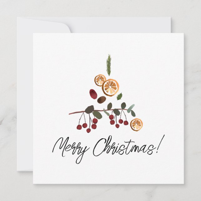 Minimalistisches Weihnachtsgebirge Feiertagskarte (Vorderseite)