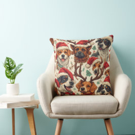 Minimalistisches Weihnachtsgeschenk für Hundebesit Kissen