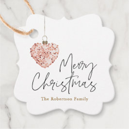 Minimalistisches Weihnachtsherz Geschenkanhänger