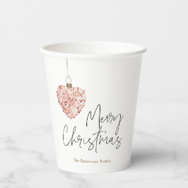 Minimalistisches Weihnachtsherz Pappbecher