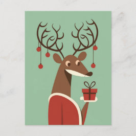 Minimalistisches Weihnachtsschenk für Rentiere Feiertagspostkarte