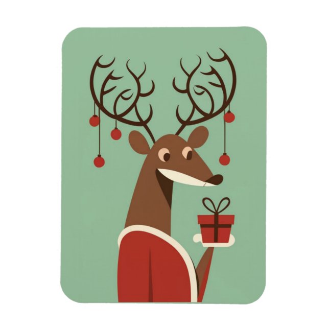 Minimalistisches Weihnachtsschenk für Rentiere Magnet (Vertikal)