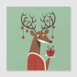 Minimalistisches Weihnachtsschenk für Rentiere Magnetkarte