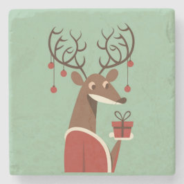 Minimalistisches Weihnachtsschenk für Rentiere Steinuntersetzer