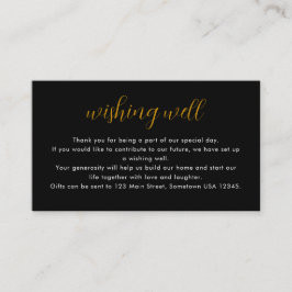 Minimalistisches Weiß auf schwarzer Typografie wün Begleitkarte