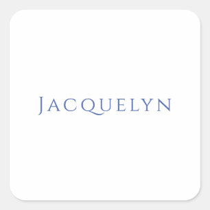Minimalistisches Weiß Blau Einfach Elegant Modern Quadratischer Aufkleber