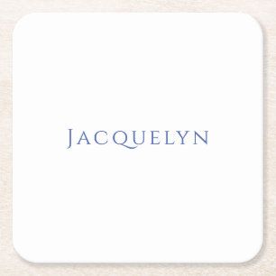Minimalistisches Weiß Blau Einfach Elegant Modern Rechteckiger Pappuntersetzer