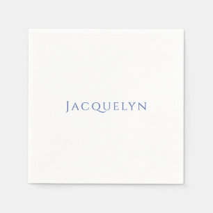 Minimalistisches Weiß Blau Einfach Elegant Modern Serviette