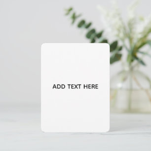 Minimalistisches Weiß Elegant für jeden Anlass Mitteilungskarte