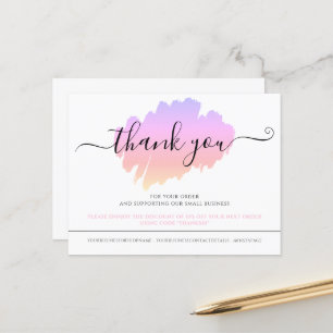 Minimalistisches Weiß Rosa Elegant Dankeschön Kart Postkarte