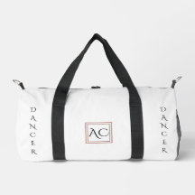 Minimalistisches weißes "DANCER" Monogramm und Nam