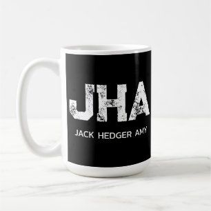 MINIMALISTISCHES WEIßES DREIBUCHSTABEN-MONOGRAMM-N KAFFEETASSE