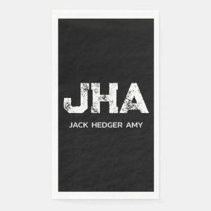 MINIMALISTISCHES WEIßES DREIBUCHSTABEN-MONOGRAMM N SERVIETTE