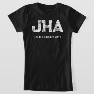 MINIMALISTISCHES WEIßES DREIBUCHSTABEN-MONOGRAMM N T-Shirt